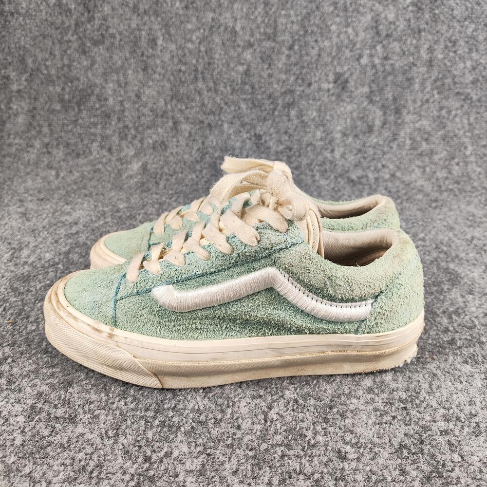 Vans Shoes Mens Size 4 Green Suede Low Top Skate Sneakers Gum Sole Casual